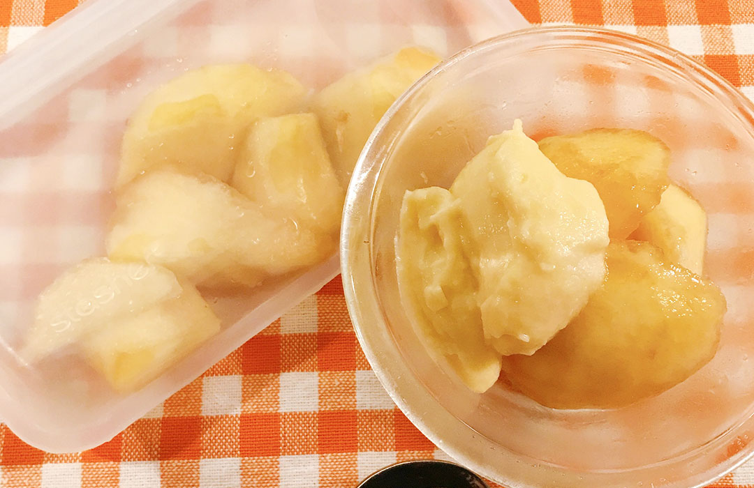 桃とカスタードの優しいデザート