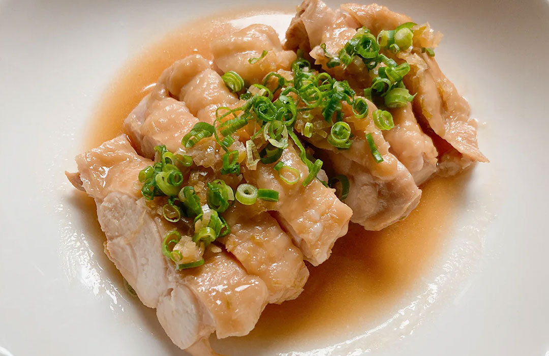 レンジで作る中華風蒸し鶏