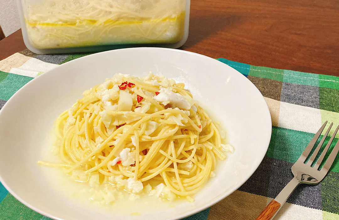 カリフラワーとシーフードのパスタ