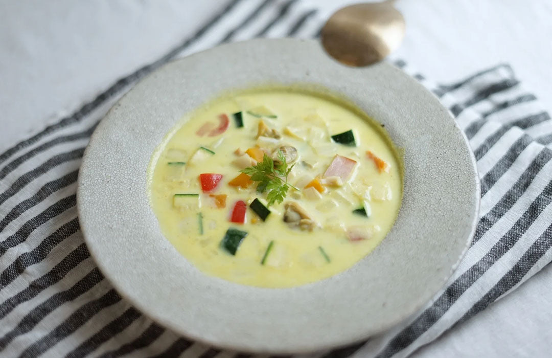 夏野菜のカレークラムチャウダー