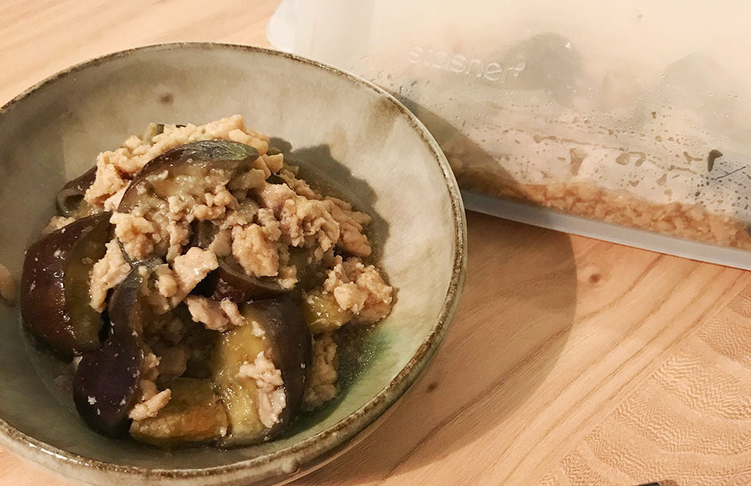 レンチンでできるなすのそぼろあん