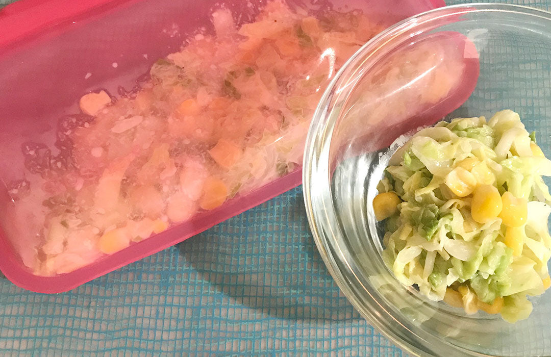 湯せんで美味しいコールスローサラダ