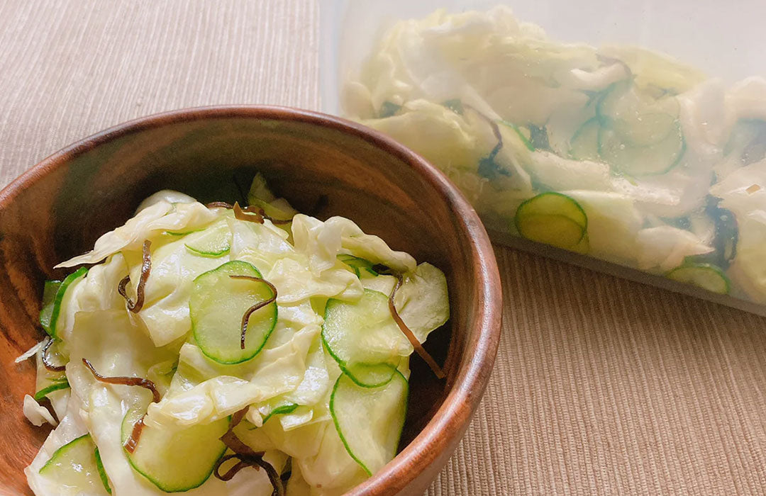 キャベツ＆キュウリのえごま油和え