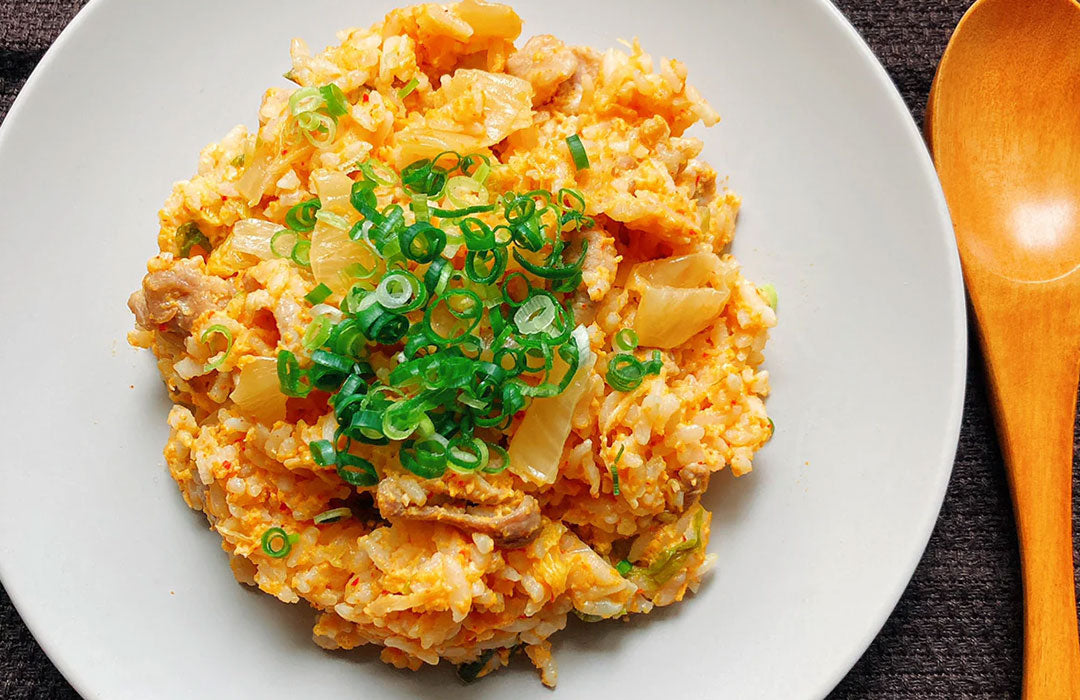 レンジでキムチチャーハン